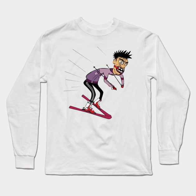 Crazy skier Long Sleeve T-Shirt by ComPix
